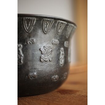 名越昌晴 古青銅器風 斑紫銅建水　M254 