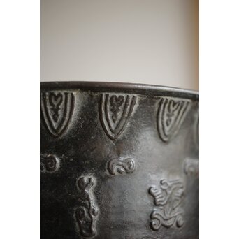 名越昌晴 古青銅器風 斑紫銅建水　M254 