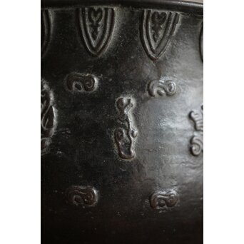 名越昌晴 古青銅器風 斑紫銅建水　M254 