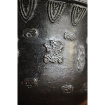 名越昌晴 古青銅器風 斑紫銅建水　M254 