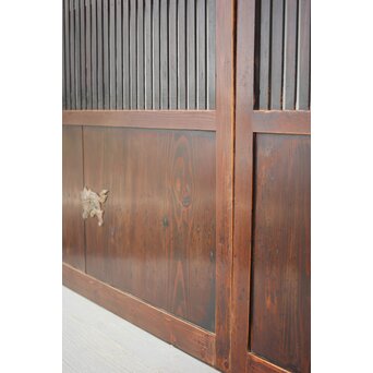 蔵戸風 飴色時代格子戸 2枚1組　L1042YD 腰板も良く輝いています