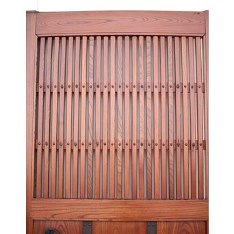 鍵付 総欅巾着金具格子蔵戸　W022Y 