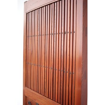 鍵付 総欅巾着金具格子蔵戸　W022Y 