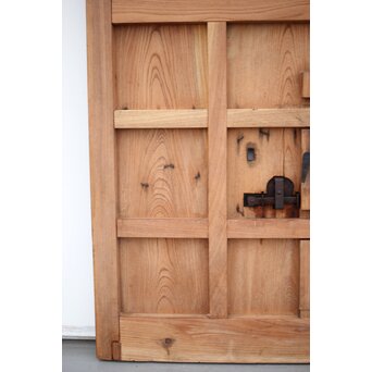 鍵付 総欅巾着金具格子蔵戸　W022Y 