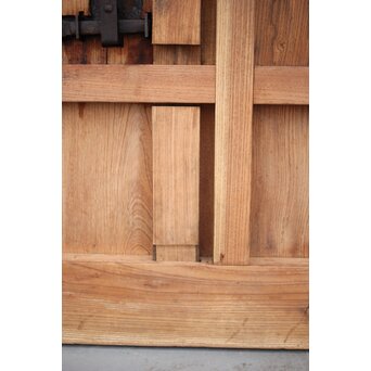 鍵付 総欅巾着金具格子蔵戸　W022Y 