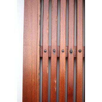 鍵付 総欅巾着金具格子蔵戸　W022Y 