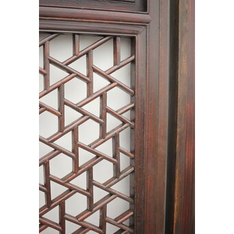 李朝/朝鮮 氷裂紋組子建具 2枚1組　L1044Y 