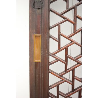 李朝/朝鮮 氷裂紋組子建具 2枚1組　L1044Y 