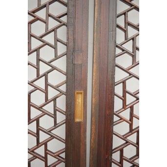 李朝/朝鮮 氷裂紋組子建具 2枚1組　L1044Y リサイズした様子