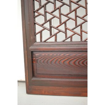 李朝/朝鮮 氷裂紋組子建具 2枚1組　L1044Y 