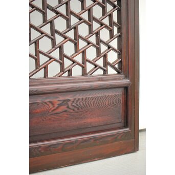 李朝/朝鮮 氷裂紋組子建具 2枚1組　L1044Y 