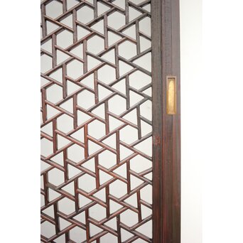 李朝/朝鮮 氷裂紋組子建具 2枚1組　L1044Y 氷裂紋のような独特の造形