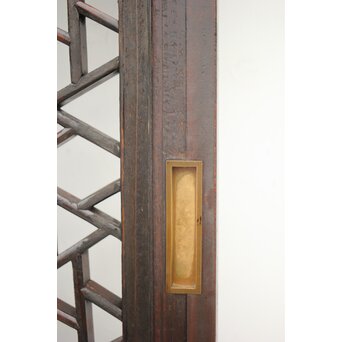 李朝/朝鮮 氷裂紋組子建具 2枚1組　L1044Y 