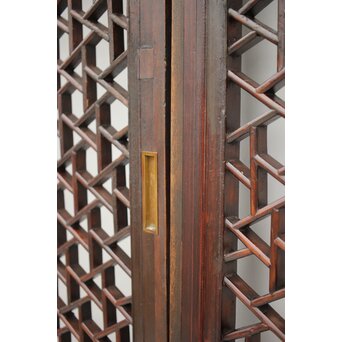 李朝/朝鮮 氷裂紋組子建具 2枚1組　L1044Y 