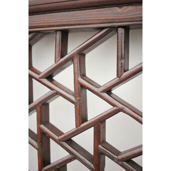 李朝/朝鮮 氷裂紋組子建具 2枚1組　L1044Y 