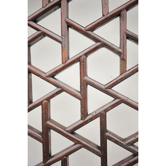 李朝/朝鮮 氷裂紋組子建具 2枚1組　L1044Y 