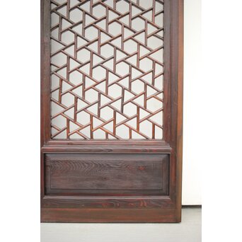 李朝/朝鮮 氷裂紋組子建具 2枚1組　L1044Y 