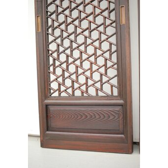 李朝/朝鮮 氷裂紋組子建具 2枚1組　L1044Y 