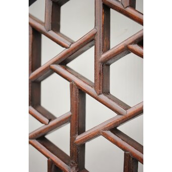 李朝/朝鮮 氷裂紋組子建具 2枚1組　L1044Y 