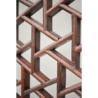 李朝/朝鮮 氷裂紋組子建具 2枚1組　L1044Y 