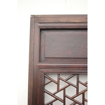 李朝/朝鮮 氷裂紋組子建具 2枚1組　L1044Y 