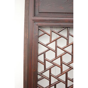 李朝/朝鮮 氷裂紋組子建具 2枚1組　L1044Y 