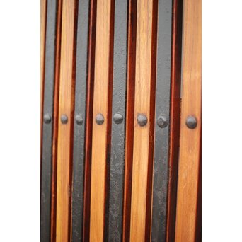 吉祥紋 金具尽総欅格子蔵戸　W024Y 