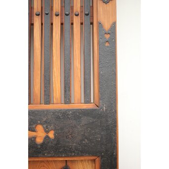 吉祥紋 金具尽総欅格子蔵戸　W024Y 