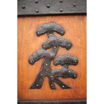 吉祥紋 金具尽総欅格子蔵戸　W024Y 