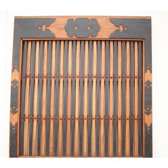 吉祥紋 金具尽総欅格子蔵戸　W024Y 