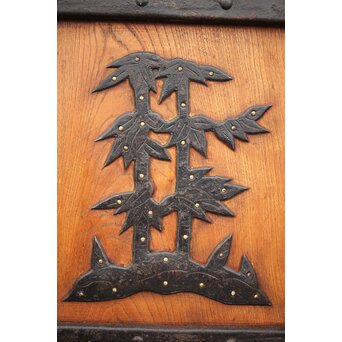 吉祥紋 金具尽総欅格子蔵戸　W024Y 