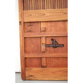 吉祥紋 金具尽総欅格子蔵戸　W024Y 