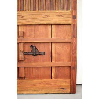 吉祥紋 金具尽総欅格子蔵戸　W024Y 