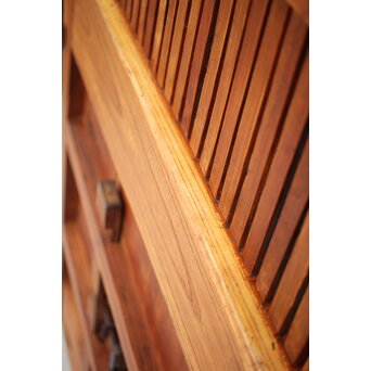 吉祥紋 金具尽総欅格子蔵戸　W024Y 