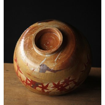 北大路魯山人写 雲錦手 桜 紅葉 菓子鉢 鑓水焼　P220 