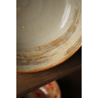 北大路魯山人写 武蔵野 菓子鉢 鑓水焼 月に秋草　P221 