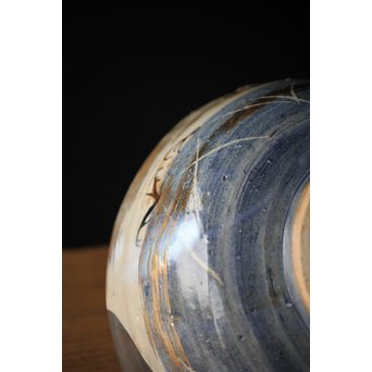 北大路魯山人写 武蔵野 菓子鉢 鑓水焼 月に秋草　P221 