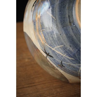 北大路魯山人写 武蔵野 菓子鉢 鑓水焼 月に秋草　P221 