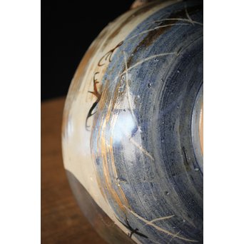 北大路魯山人写 武蔵野 菓子鉢 鑓水焼 月に秋草　P221 