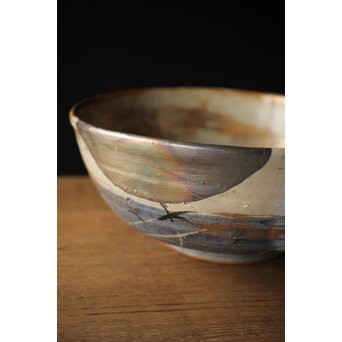 北大路魯山人写 武蔵野 菓子鉢 鑓水焼 月に秋草　P221 