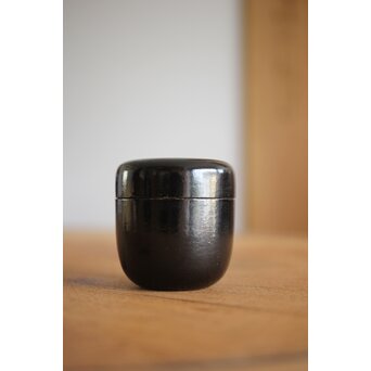 岸一閑 岸喜右衛門 一閑張小棗 松尾宗五花押　Q264