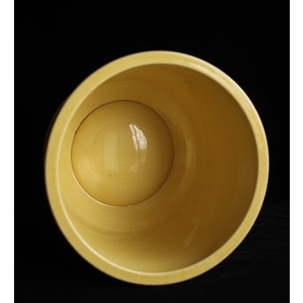 帝室技芸員 三代 清風与平  黄玓磁算木瓶掛　P224 