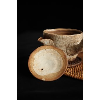 加藤麦岱 絵志野茶器セット　P225 