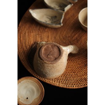 加藤麦岱 絵志野茶器セット　P225 