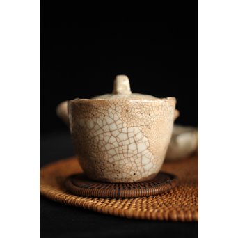 加藤麦岱 絵志野茶器セット　P225 