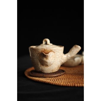 加藤麦岱 絵志野茶器セット　P225 