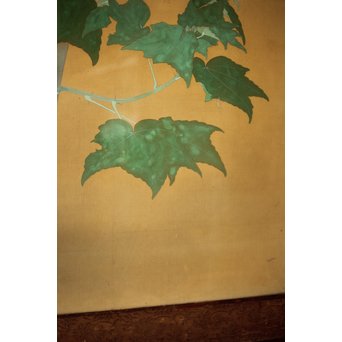 井上恒也 花虫図 絹本額装　Z248 