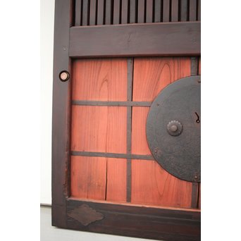 鍵付 ガラス付 格子蔵戸　W025 