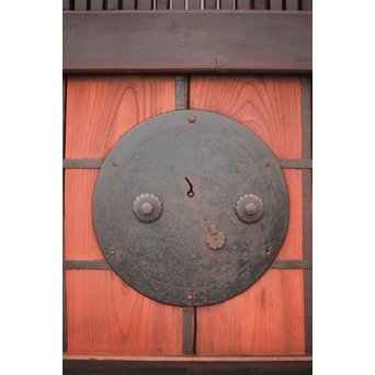 鍵付 ガラス付 格子蔵戸　W025 