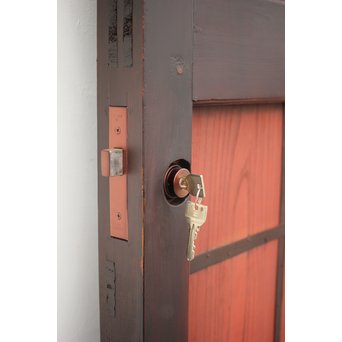 鍵付 ガラス付 格子蔵戸　W025 